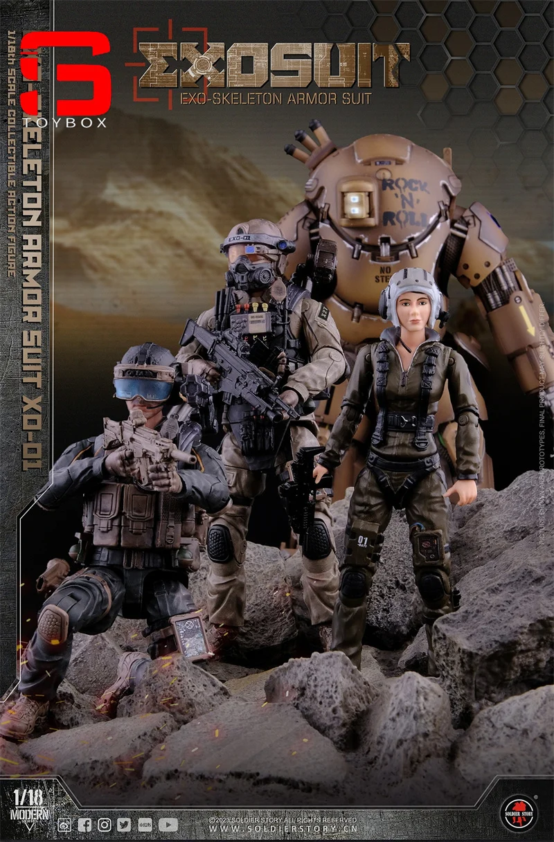 SoldierStory SSE001 1/18 EXO-Skeleton Armor Suit XO-01 Action Figure Model 3,75-inch Collectible Soldier Action Figure
