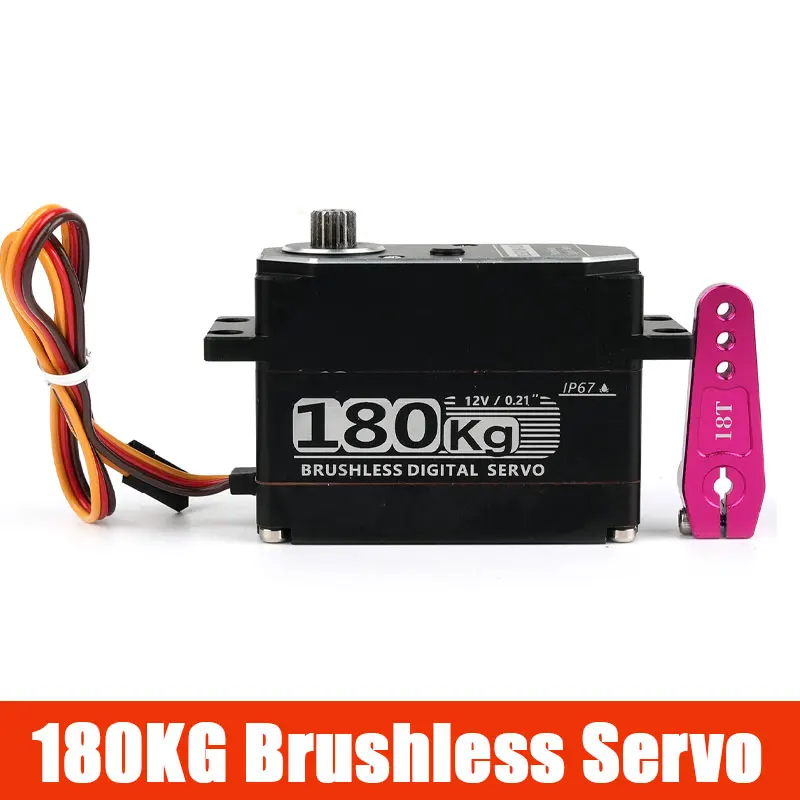 

180kg.cm Brushless Servo 12V High Voltage Metal Gear Large Torque Digital Motor For 1/5 Scale HPI Baja 5B LOSI XL 5T RC Vehicle