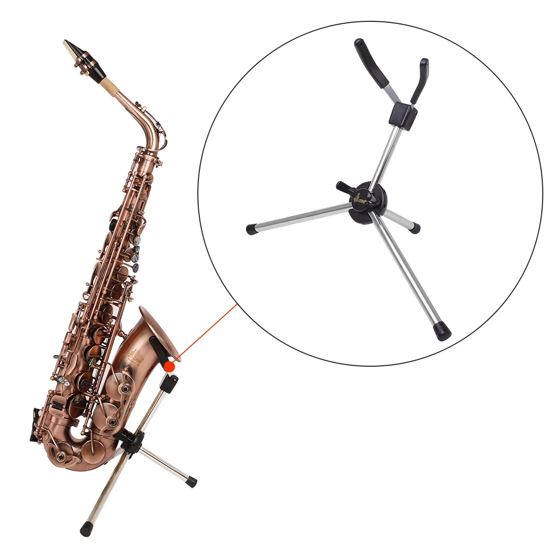 Alto Saxophone Stand Portable Foldable Professional Stand Metal Legs Tripod Brackets Wind Instrument Accessories Alto Sax Parts