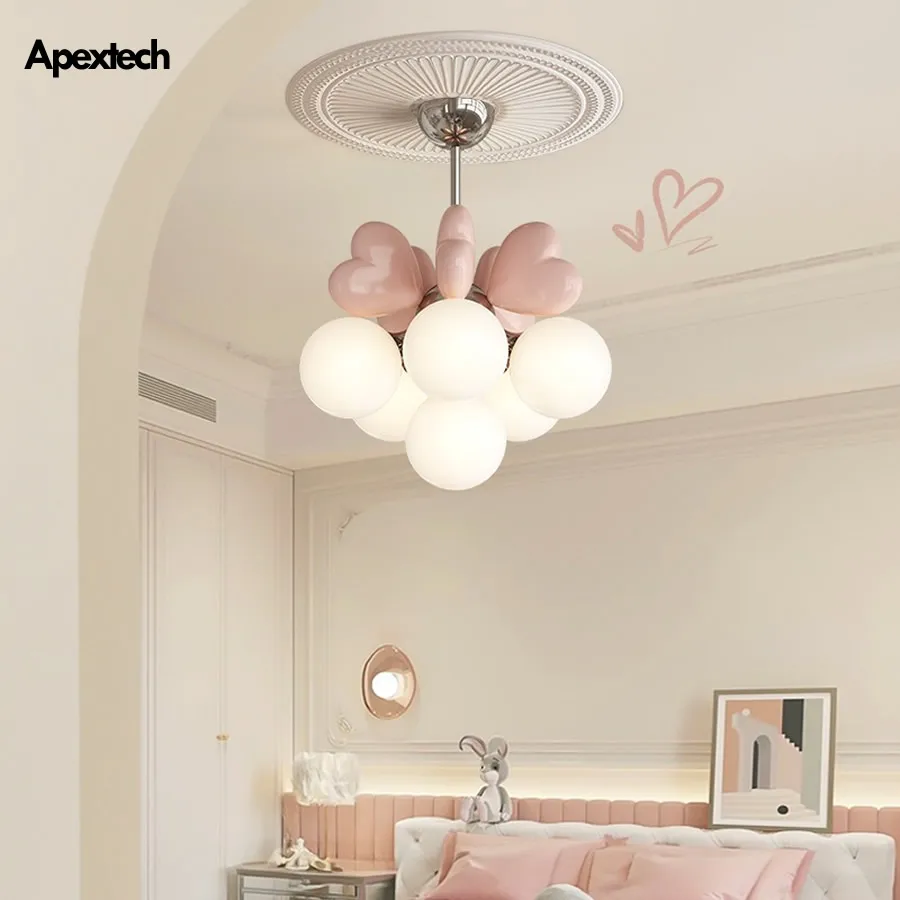 

Girlish Style Chandelier Bedroom Gift for Girlfriend Kid's Room Decor Ceiling Lamp Dining Room Hanging Lights with E27 LED Bulbs