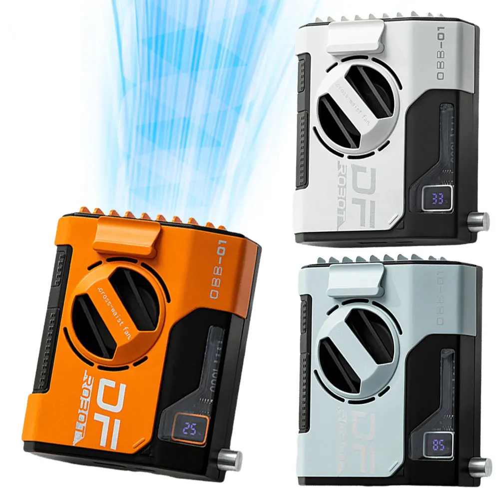 

Portable Waist Fan Rechargeable Outdoor Camping Fan 3600-10000mAh Personal Body Fan for Outdoor Jobsite Climbing Hiking Fishing