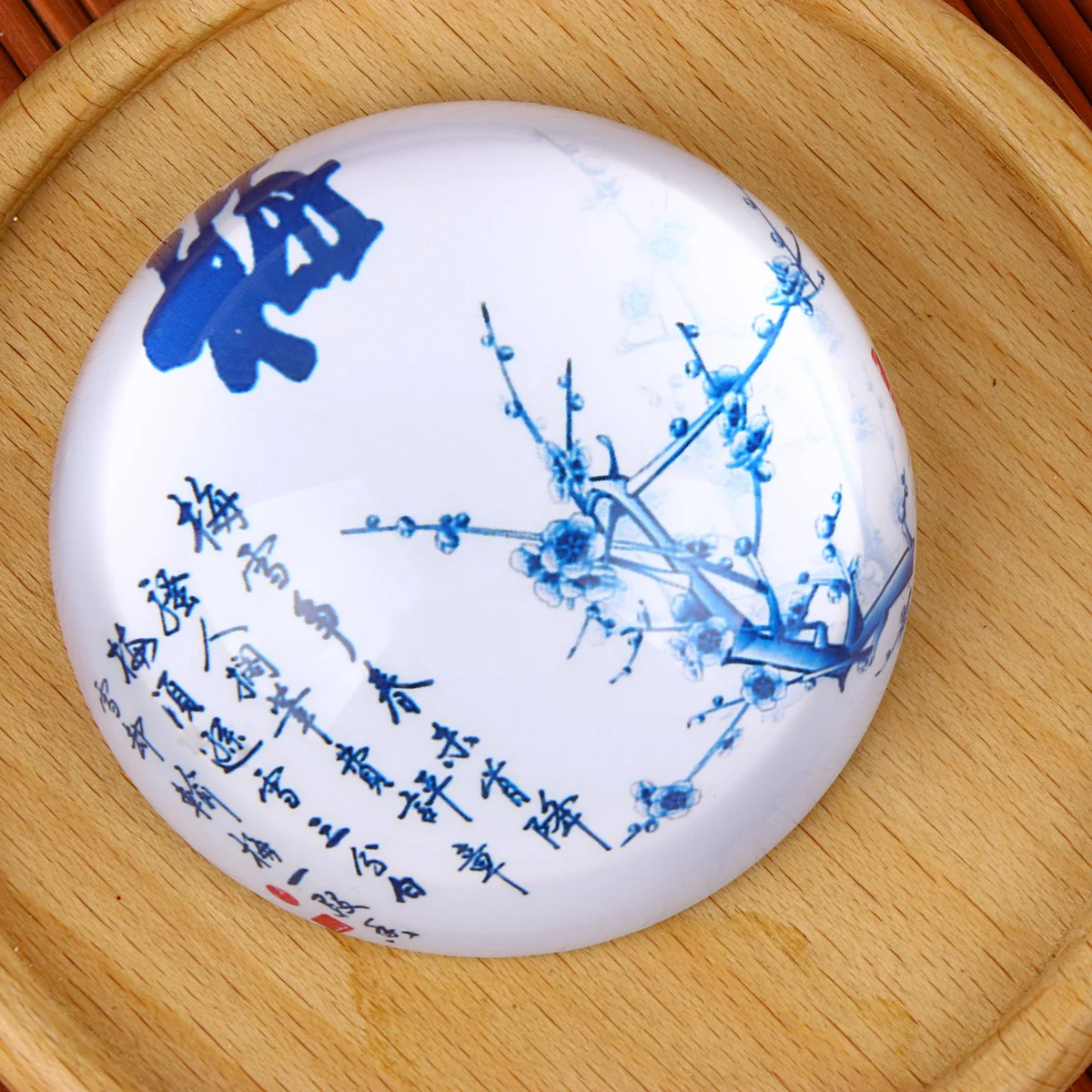 

60mm Crystal Glass Paperweight Natural Texture Solid Heavy Calligraphy Tool Elegant Study Decoration Chinese Calligraphy