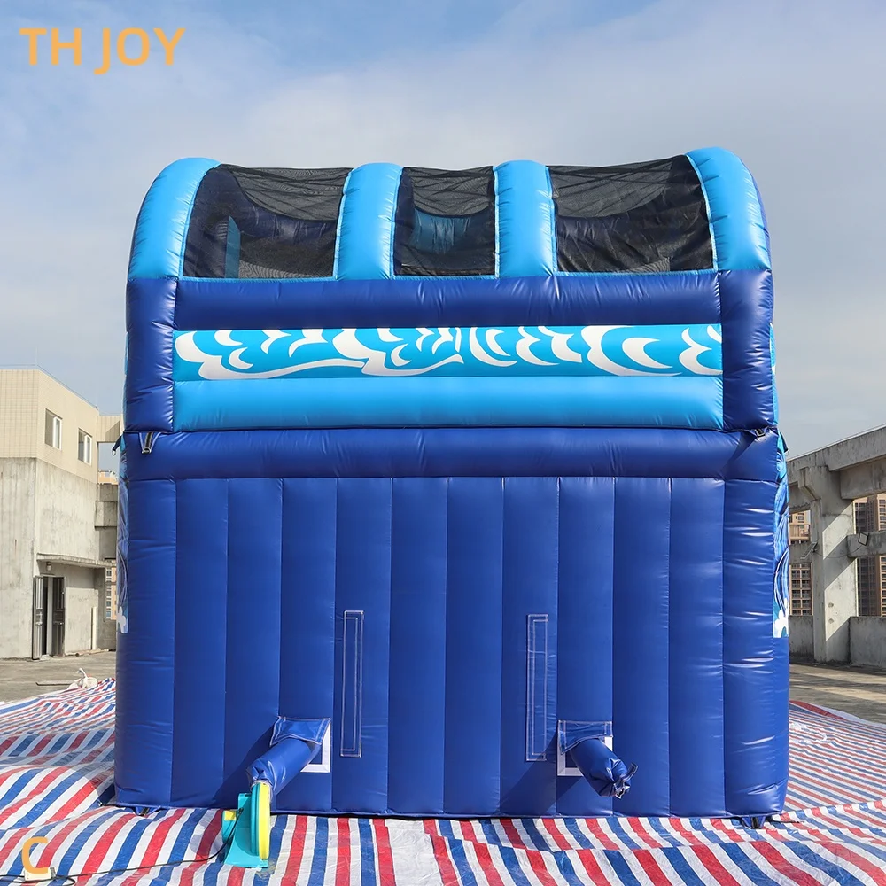 Tobogán acuático inflable gigante, tobogán acuático comercial de carriles duales, diversión para niños y adultos