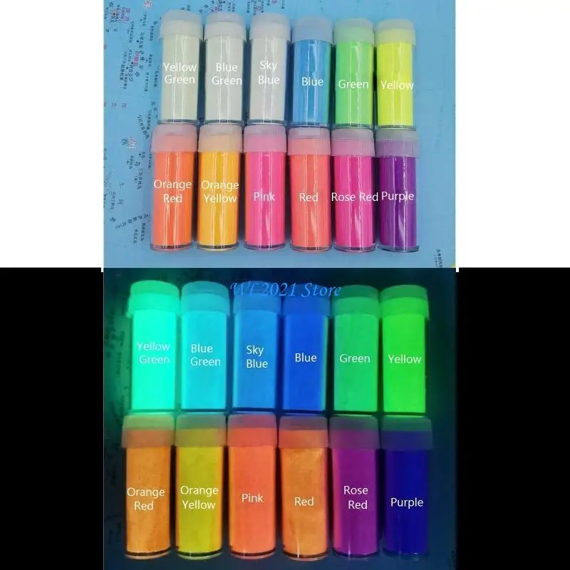 G5GC 12 لون مسحوق صباغة مضيئة مصباح الأشعة فوق البنفسجية غير سامة الجلد آمنة ودائمة مناسبة لطلاء راتنجات الايبوكسي طلاء #4