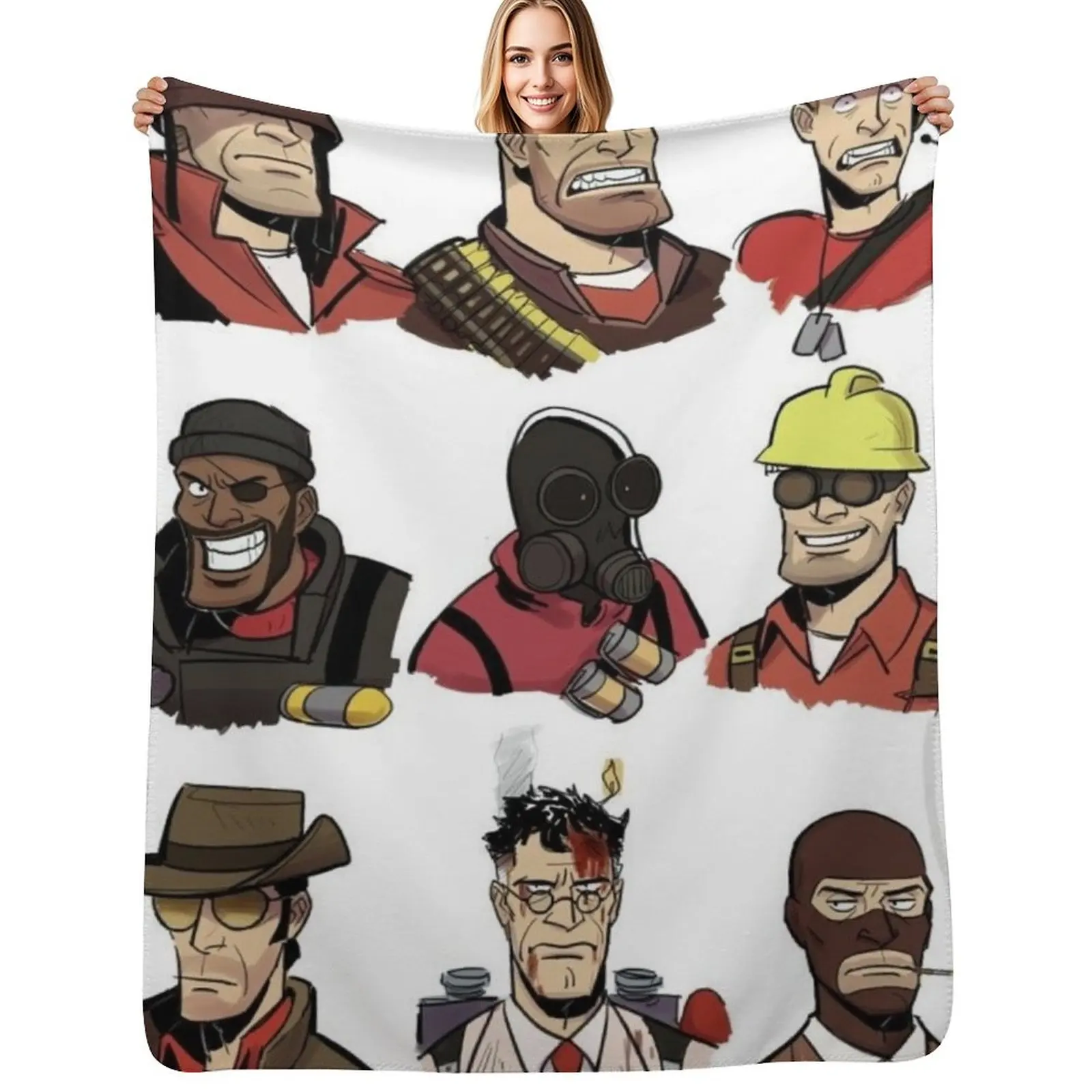 

Team Fortress 2 All Units Throw Blanket Thermal Sofa Quilt blankets and throws For Sofa Thin Blankets