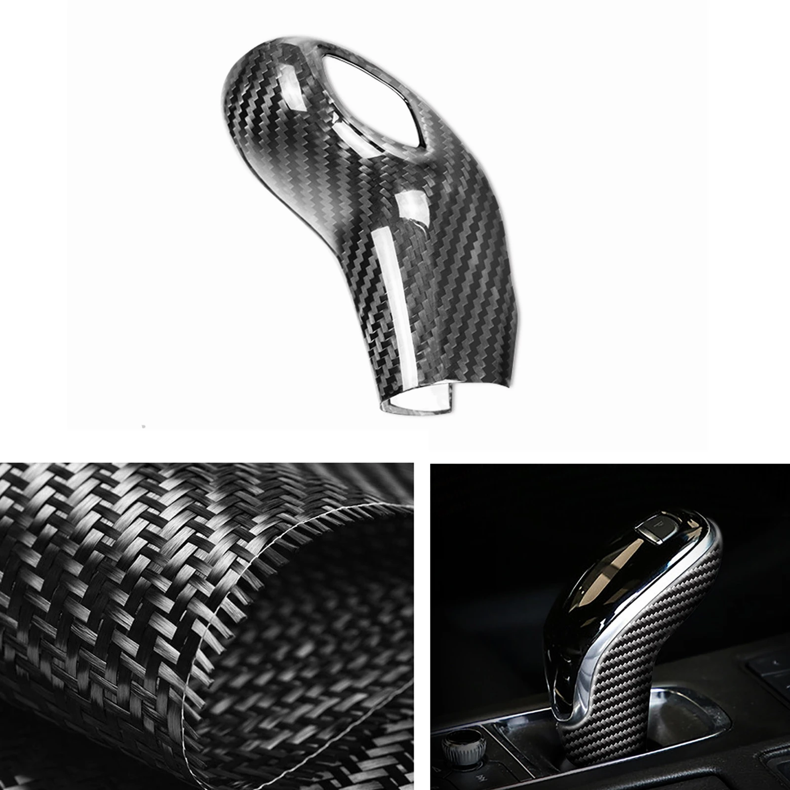 

Carbon Fiber Car Gear Shift Knob Head Cover Trim Case Shell Cap Decor For Cadillac CT5 2020 2021 2022