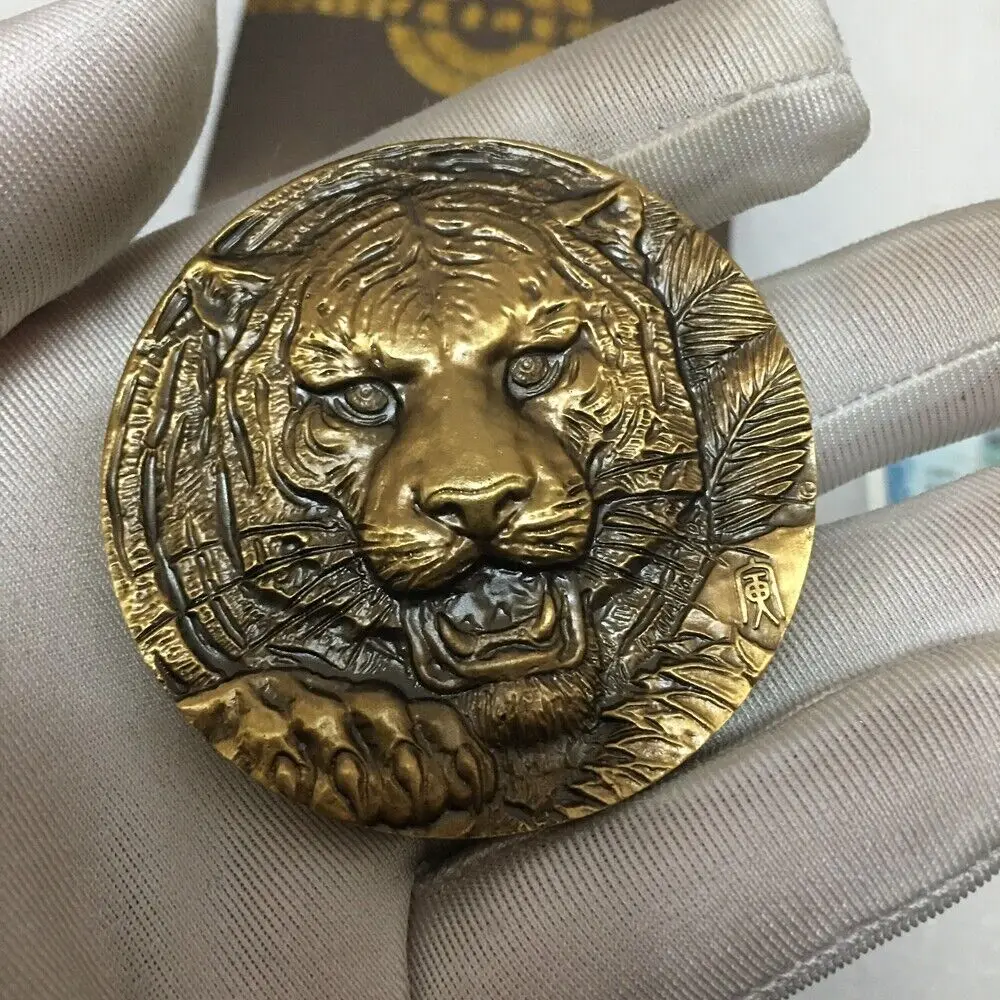 60Mm China Brass Tiger Medal China Shanghai Mint Tiger Medal Brass 60mm Tiger  Statues