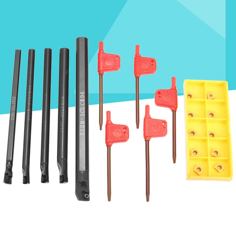 1Set Cnc Lathe Turning Tool Set Profiling Bar for Semi-Finishing Finishing Clcr Boring Bar 6 7 8 10 12Mm Ccmt0602 Carbide