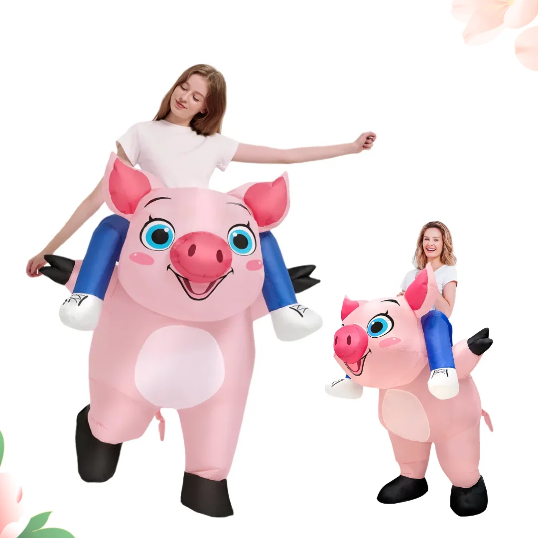 

Pink Pig Inflatable Dress 2025 New Halloween Party Cosplay Funny Costume for Men and Women 150-190cm Inflatable Animal jumpsuit