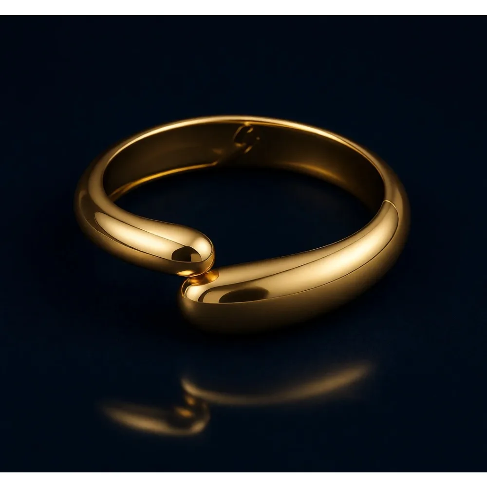 Juego de 4 Pulseras de Puño Articuladas para Mujer, Brazaletes Gruesos Modernos en Oro y Plata