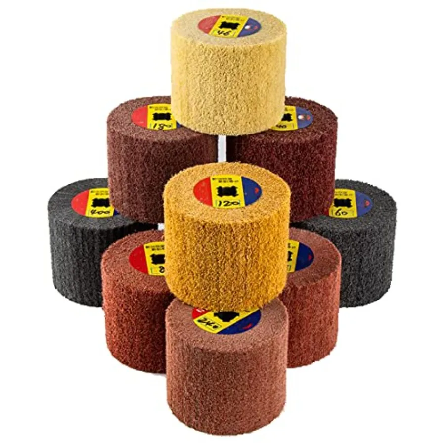 

Набор из 7 абразивных щеток-дисков из нетканого материала с проволочным наполнением для шлифовки, полировки и зачистки, 120 мм x 100 мм, для обработки поверхностей из нержавеющей стали