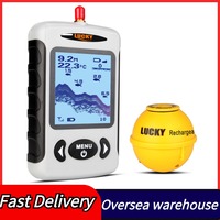 LUCKY Portable Echo-sounder Professional Sounder Wireless Sonar Fish Finder Fishing Probe Detector Fishfinder with Dot Matrix