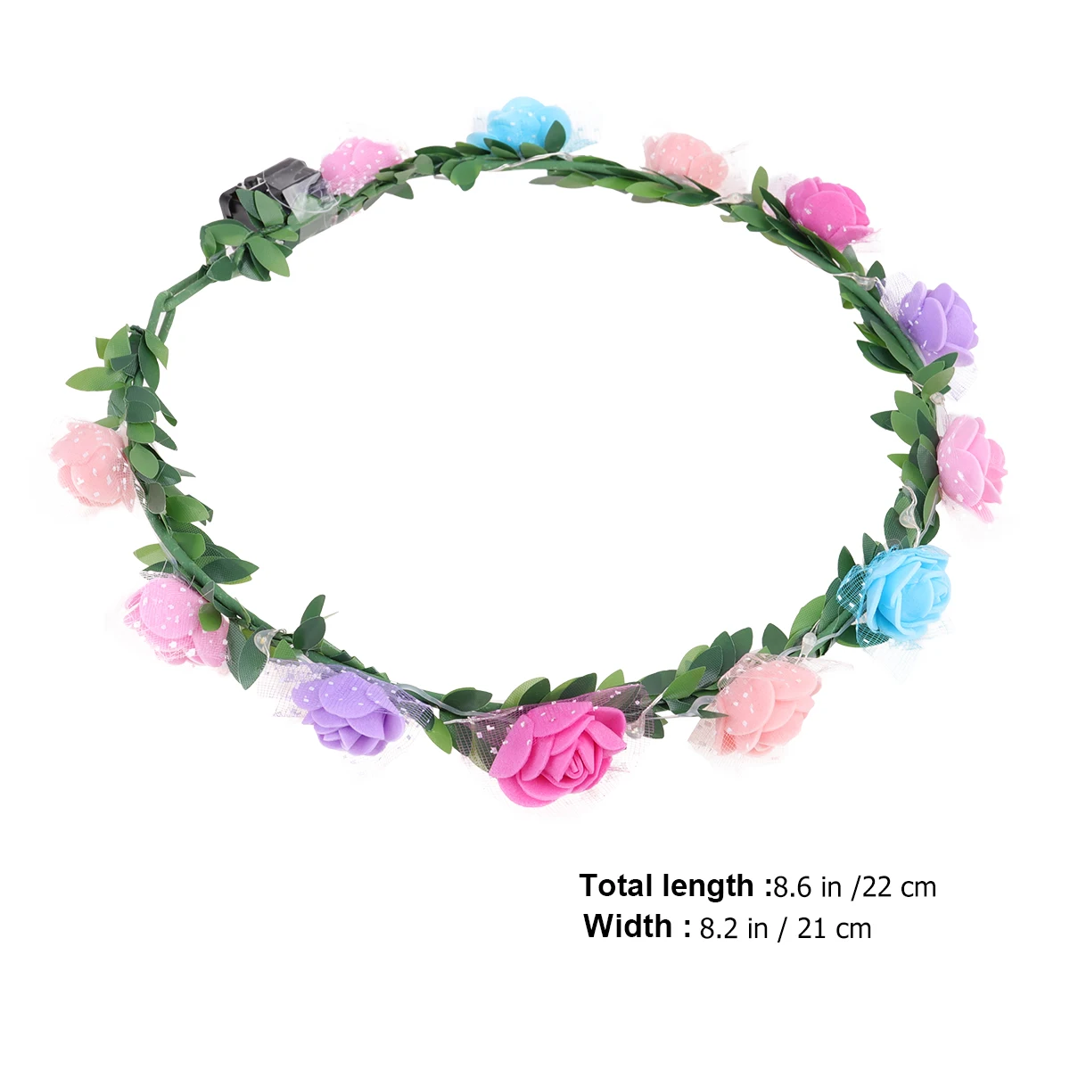 

6pcs Colorful Luminous Led Hair Flashing Headband Glowing Hairpiece Simulated Floral Garland For Wedding Party Festival