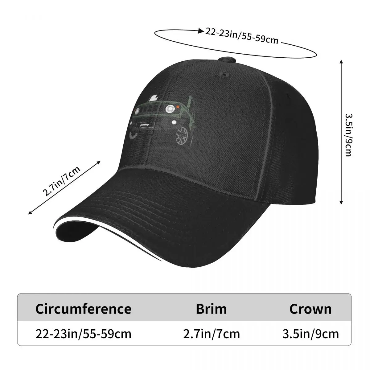 Green Jimny Cap Fashion Casual Baseball Caps Adjustable Hat Hip Hop Summer Unisex Baseball Hats Customizable Polychromatic