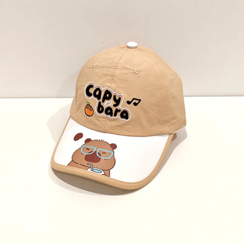

Breathable Kawaii Capybara Baseball Hat Cartoon Sunshade Kids Summer Sunhat Anti-UV Fishmen Hat Children's Peaked Cap Travel