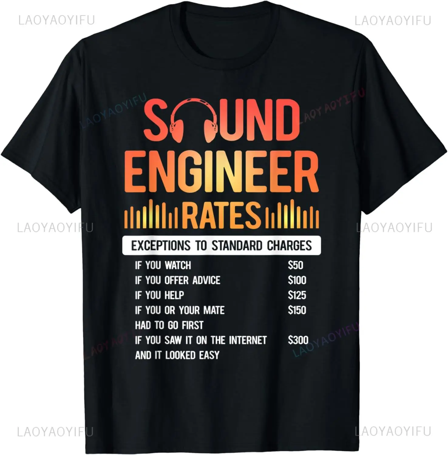 Studio Audio Engineer Rate Sound Guy Tech T-shirt Oversized Short-sleeved Shirt Harajuku Y2K Clothing Men\'s T-shirt