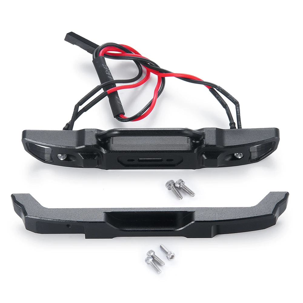 AXSPEED Metal Front & Rear Bumper with Lights for Axial SCX24 Ford AXI00006 1/24 RC Crawler Car Upgrade Parts