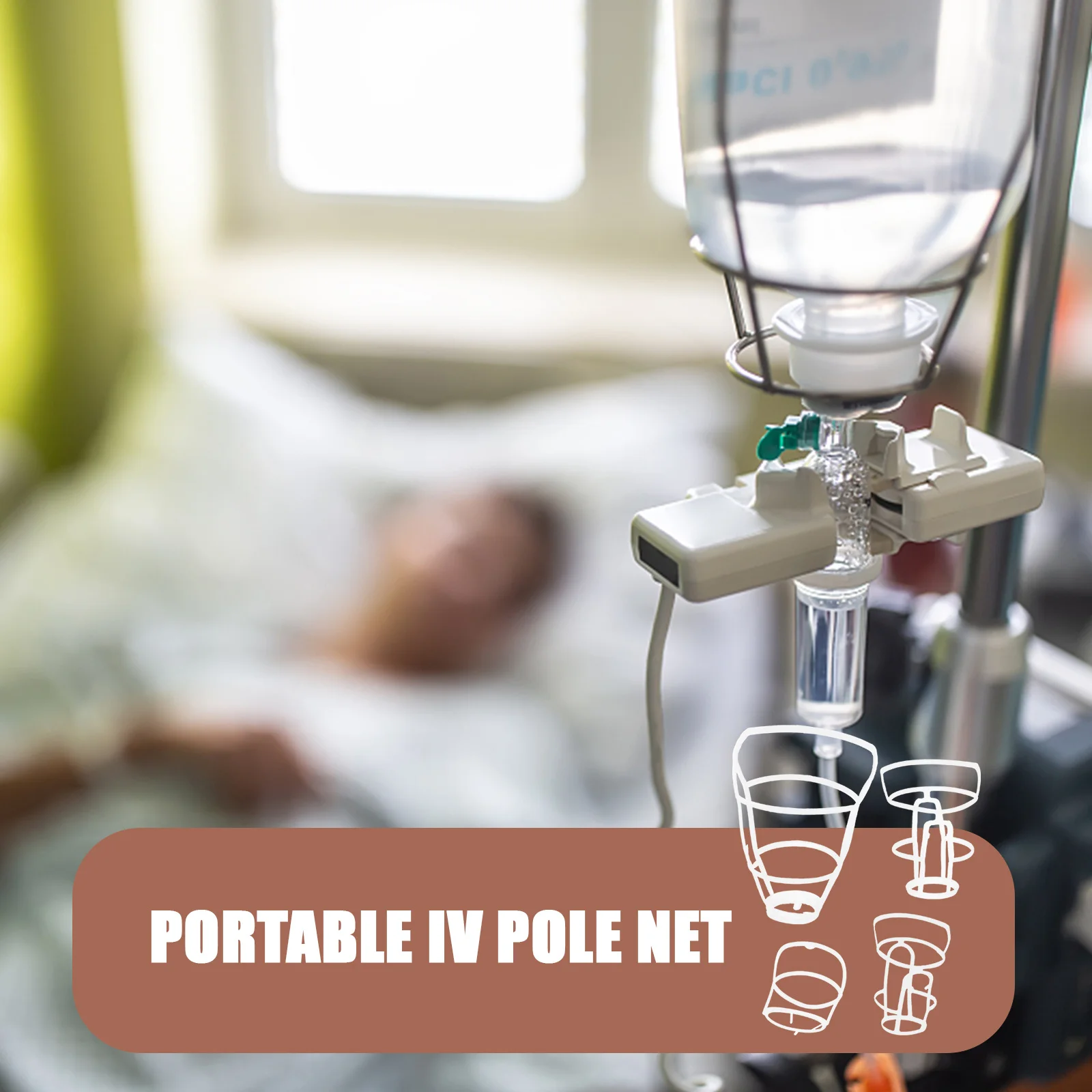 

20Pcs Hanging Infusion Bottle Nets Plastic Saline Bottle Holder Sturdy Drip Stand Accessory for Home Hospital Reusable Storage