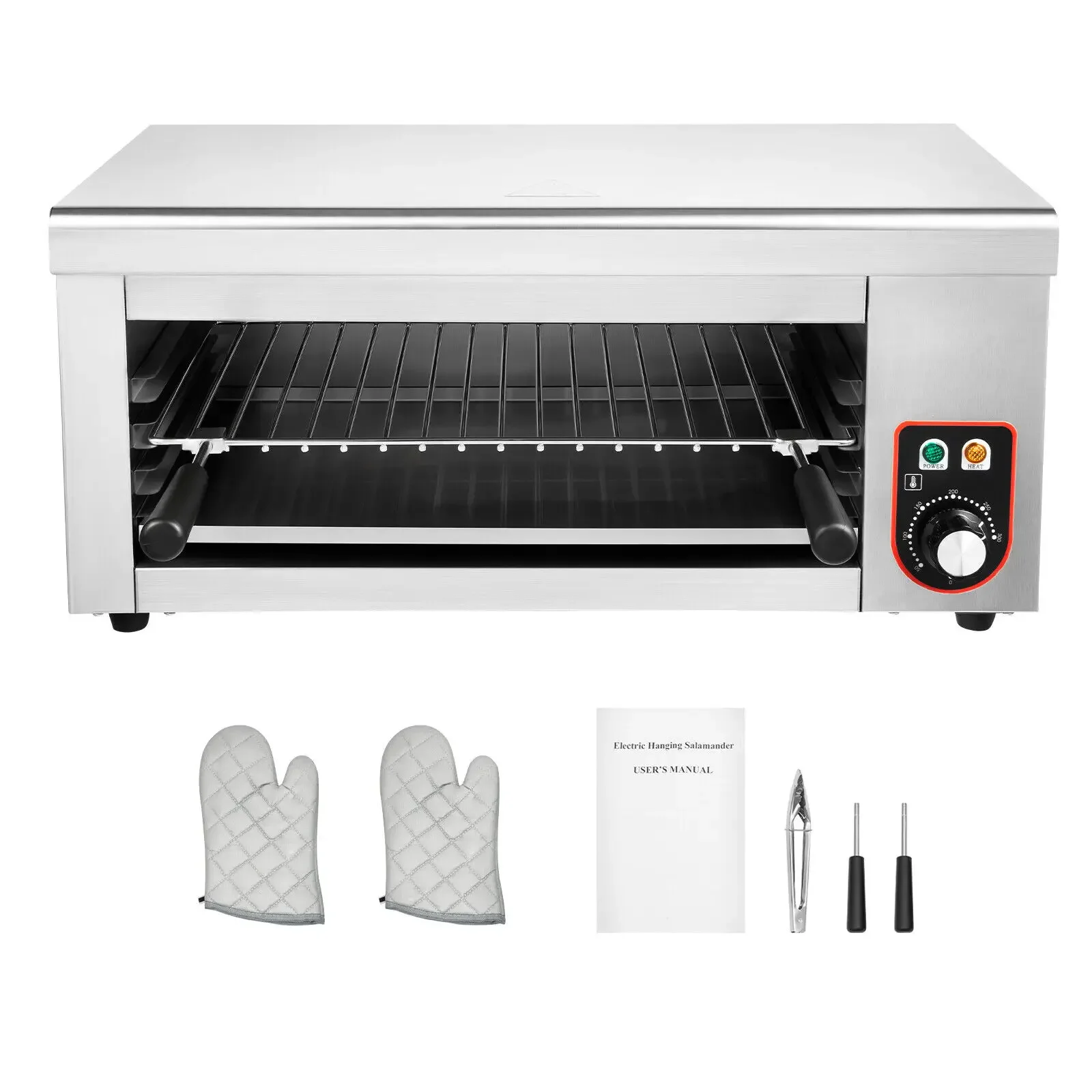 1500W Cheese Melter Salamander Broiler – Restaurant BBQ Grill Countertop Kitchen Appliance