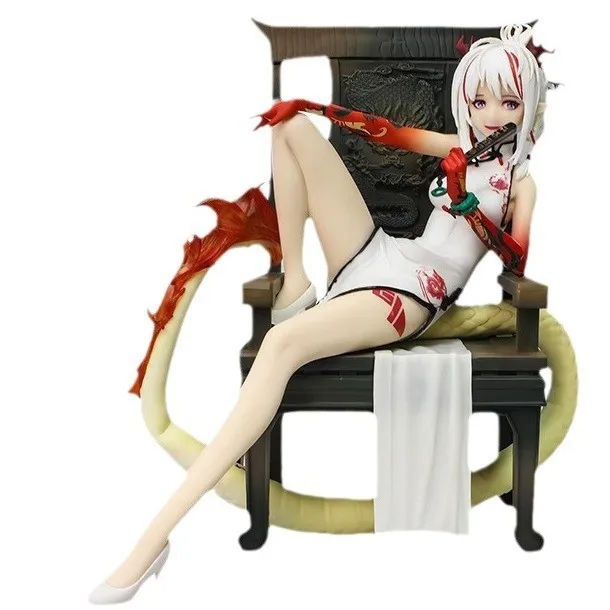17cm Arknights Nian Fest Cheongsam Beautiful Girl Anime Handmade Action Figures Desktop Case Decoration Ornament Gift