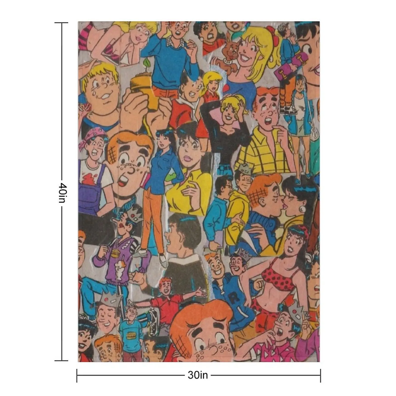 بطانية أرشي كوميكس كولاج رمي للتخييم لفصل الشتاء، بطانيات أنيمي منقوشة لطيفة #2