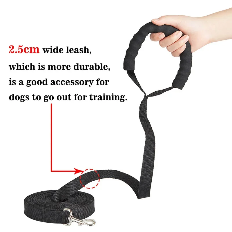 Sponge Handle Long Dog Leash 6M 9M 10M 12M 15M 20M Medium Large Big Pet Ourdoor Training Lead Rope 6 9 10 12 15 20 M Meters Line