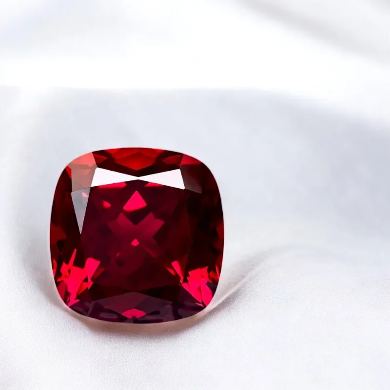

High Quality Lab Grown Ruby Cushion Shape Pigeon Blood Red Color Synthetic Gemstone for Jewelry Making Selectable Certificate