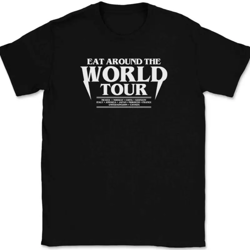 

Eat Around The World Tour T-Shirt Tee Funny Food Novelty Tee