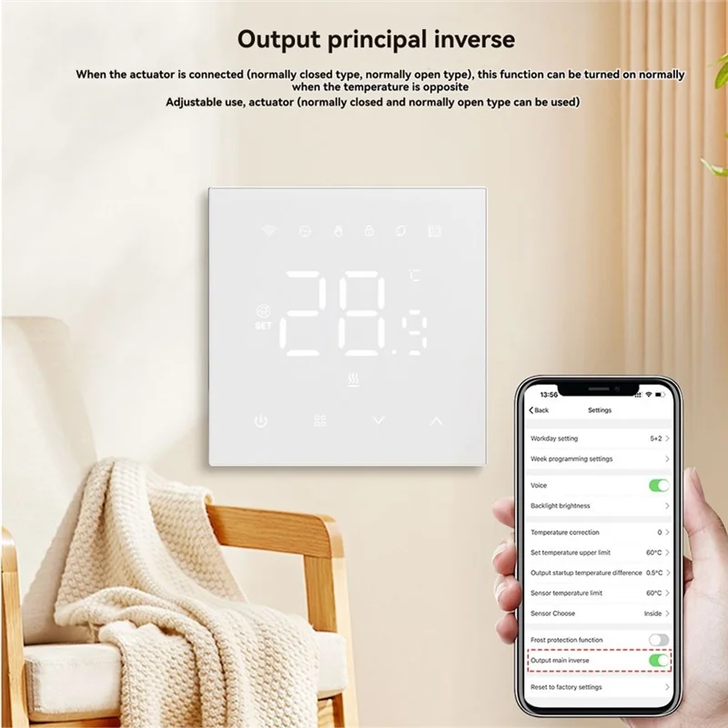 -A96Z Tuya Wifi Smart Temperature Controller 100-240V 3A Wall Mounted Boiler Compatible With Alexa And Google Home