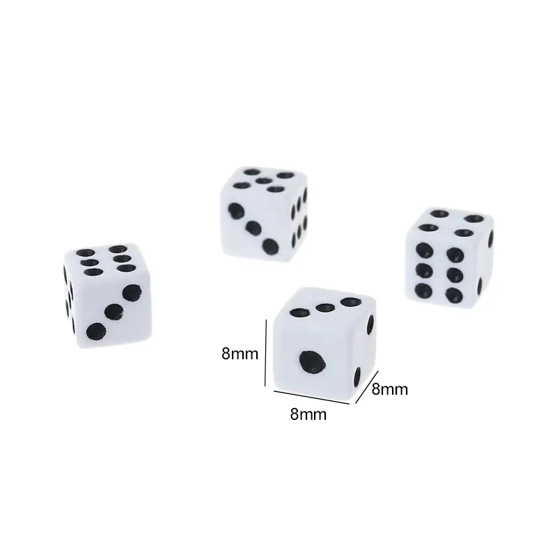 8mm Gaming Dice Bulk 600PCS – Solid Color Dice with Black or White Pips, for Classroom Probability & Dice Tray Supplies TMZ