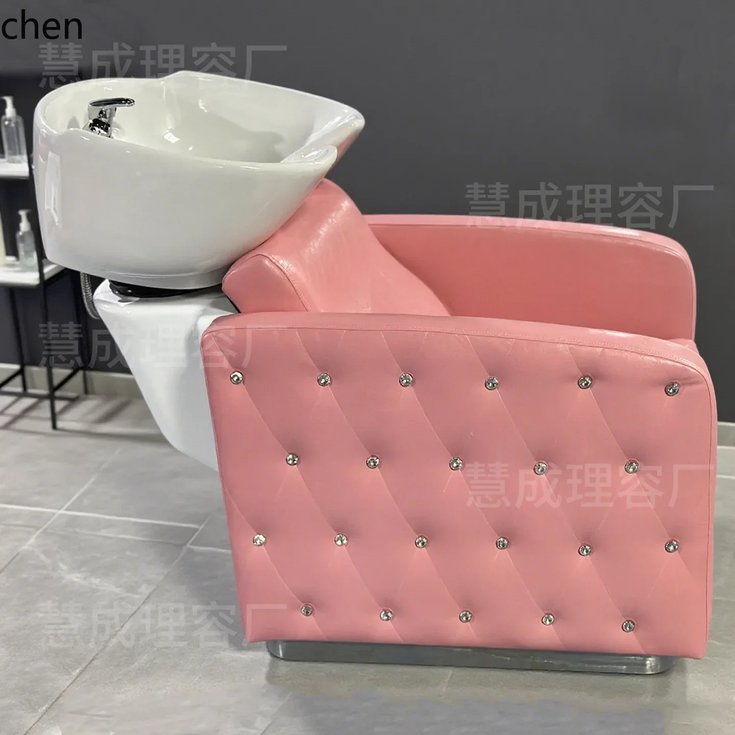 DSA Barber Shop Sitting Shampoo Bed Hair Salon Special Small Hair Washing Recliner Ceramic Basin