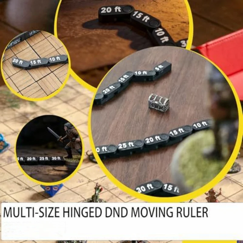 Flexible Chain Measuring Gauge for DND, Pathfinder & Wargaming Board Games  Compatible Tool for Measuring Curves & Corners
