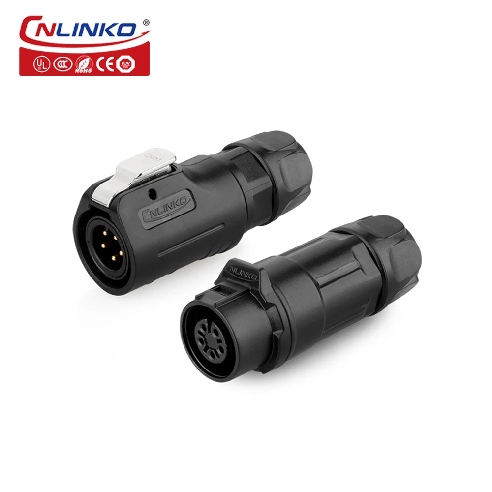 CNLINKO 2 3 4 5 6 7 8 Pin M12 Waterproof Industrial Connectors Cable Power IP68 AC/DC Male Plug Female Socket with Plastic Jack