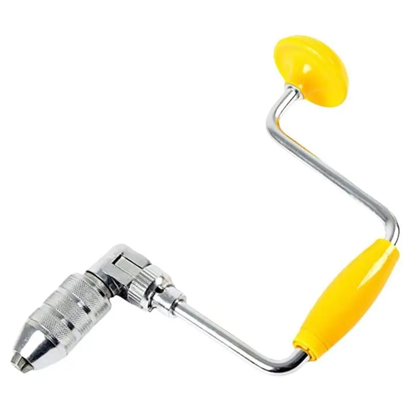 ABLJ Quick-Change-Bit Manual Hand Drill Tool For Woodworking With Heavy-Duty Steel Construction And Ergonomic Grip Design
