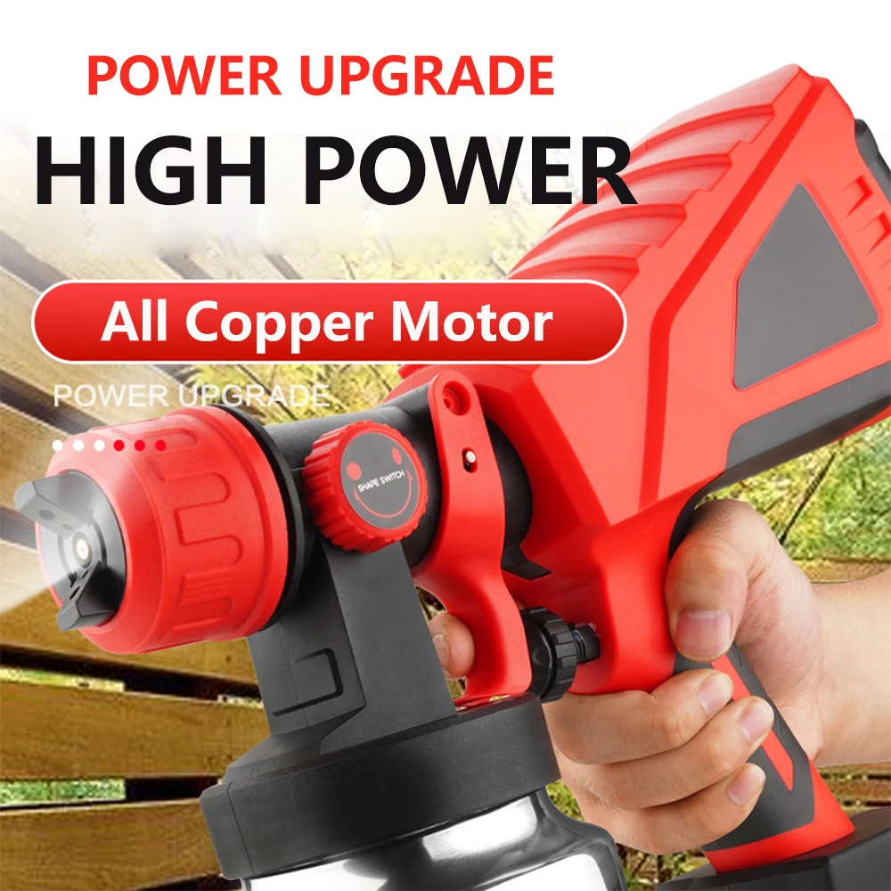 Spray Painter 24V/220V 600W 22Kpa High Power Home Electric Paint Sprayer with Battery 3 Nozzle Easy Spraying Airbrush Power Tool