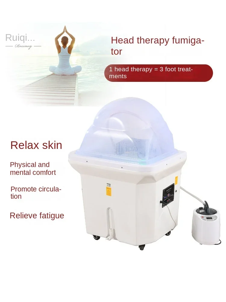 Thai style SPA head therapy device, fumigation massage, automatic constant temperature water circulation hydrotherapy