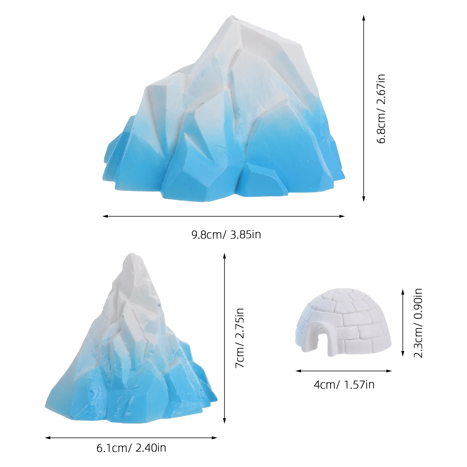 3 قطعة مصغرة القطب الشمالي فيض القباني الزينة الجليد الصغيرة لحوض السمك المشهد الصغير مشهد جبل الثلج #5