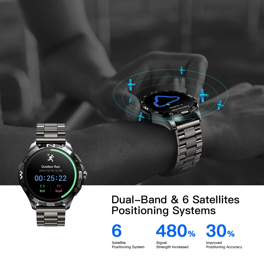 ساعة Kieslect Actor Ultra الذكية 5ATM 1.6 بوصة LTPO AMOLED تعرض جهاز تتبع معدل ضربات القلب للياقة البدنية لنظام Android iOS