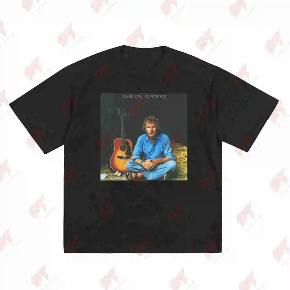 Retro Guitar Sundown Gordon Lightfoot Short Sleeve Tee 100% Cotton T-Shirt