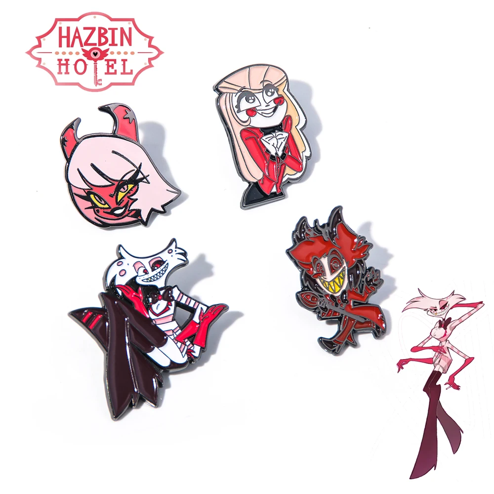 Broche esmaltado de Anime Hazbin Hotel, alfileres de solapa de Metal de dibujos animados de Charlie Durst, mochila para fanáticos de Cosplay, accesorios de joyería, regalo