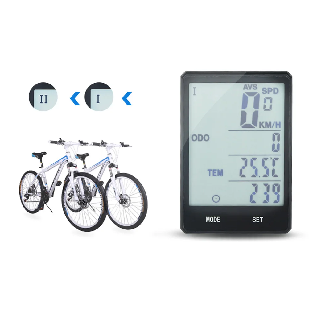 

Wireless Bike Computer Back Light Speedometer Green Display Waterproof For Road Mountain Folding Bikes Day Night Use