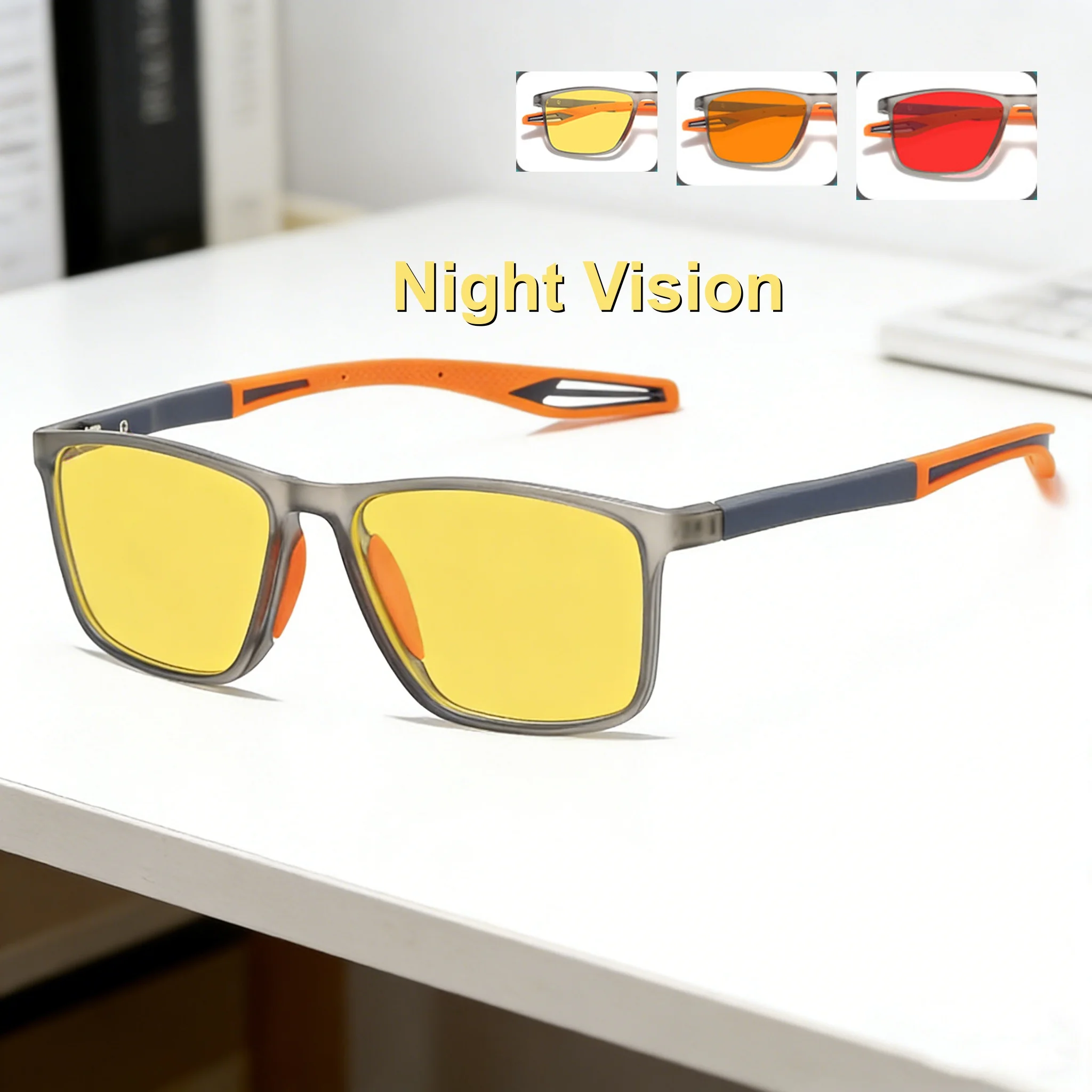 

New Fashion TR90 Sport Women's Night Vision Glasses Ultra Light Neutral Night Driving Multi Color Lens Sunscreen Glasses
