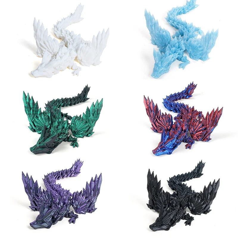 3D Printed Dragon Ornament Colorful Full Body Movable Dragon Toy for Children Rotatable Articulated Dragons Toy Home Table Decor