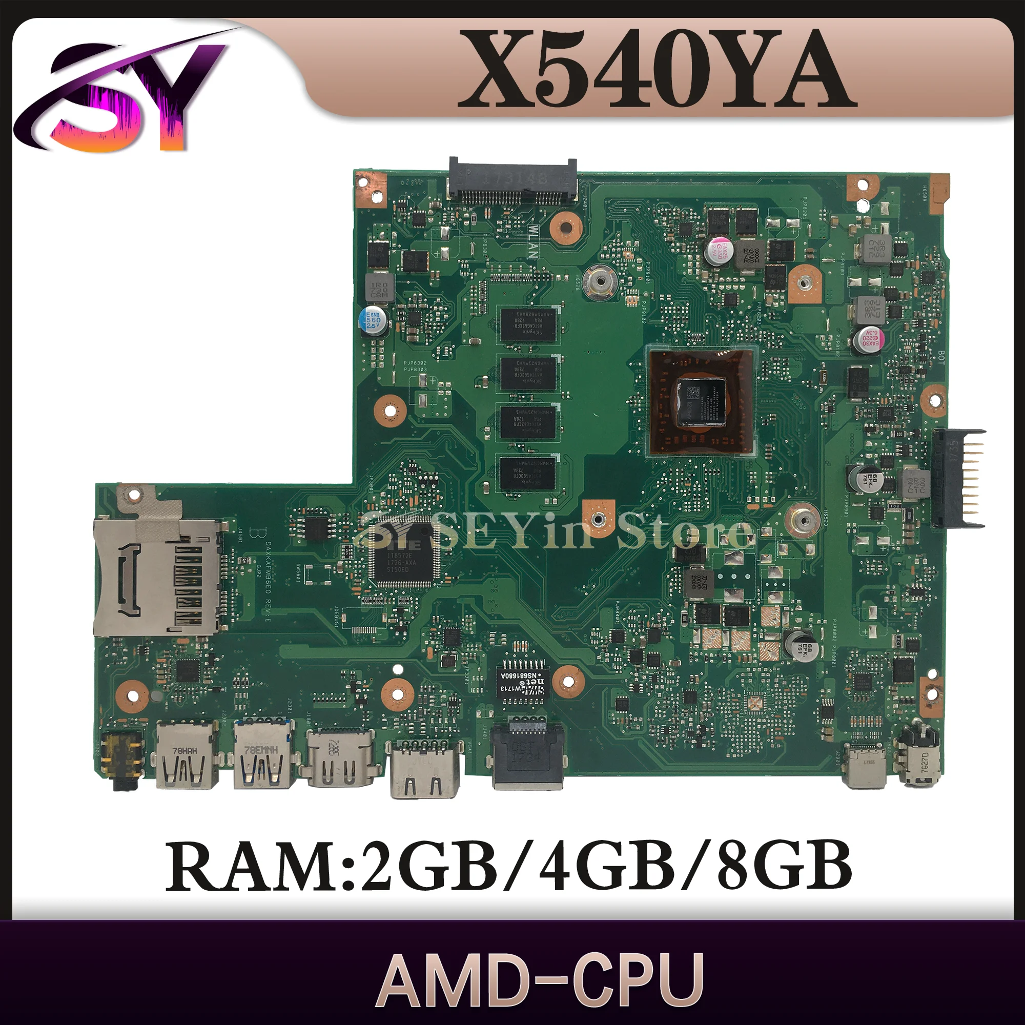 

X540Y Mainboard For ASUS X540YA R540YA F540YA A540YA D540YA Laptop Motherboard E1 E2 A6 A8 2GB/4GB/8GB-RAM