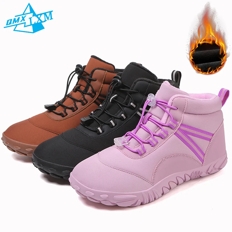 

Men's Hiking Shoes High top Warm Wide Toe Box Mountaineering Wading Shoes Women Anti Slip Outdoor Light Winter Snow Boots