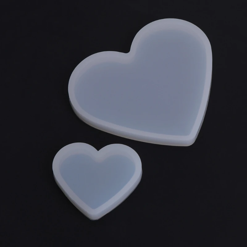 ZB91 Cute Heart Shaped Silicone Mold Epoxy Resin Casting Mould for DIY Tealight Holder Candlestick Mold Clay Plaster Mould