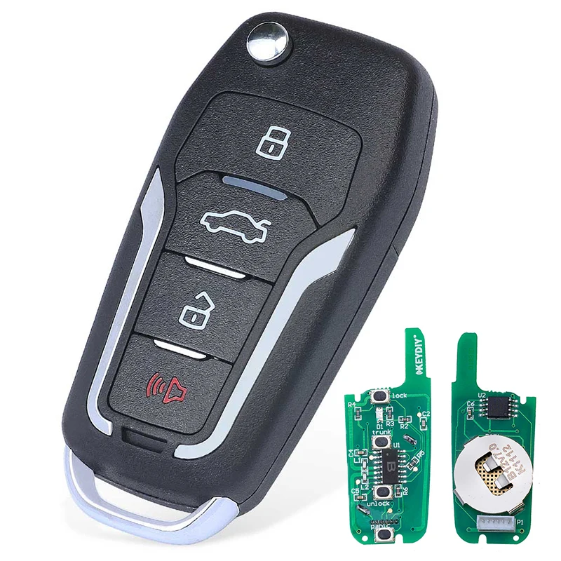 KEYECU 314MHz H / G Chip FCC: HYQ12BDM Upgraded Flip Folding 3+1 4 Button Remote Key Fob TOY43 for Toyota RAV4 Camry Corolla