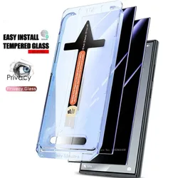 One-click Installation Full Cover Screen Protector For Samsung Galaxy S23 S24 S22 Ultra S21plus S21 S20 Privacy Tempered Glass