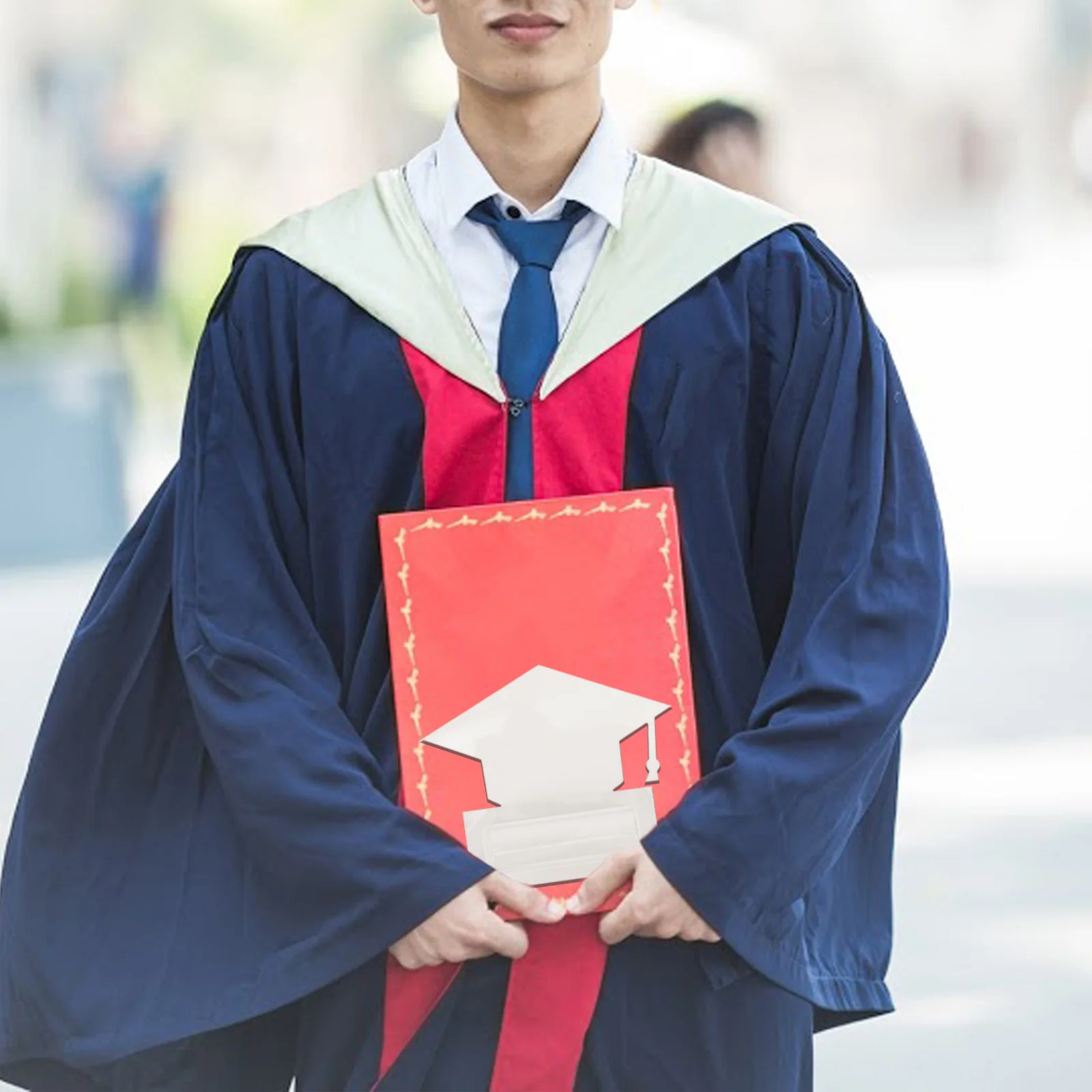 

2Pcs Graduation Cap Cards Sublimation DIY Money Holder Clear Plastic Domes Lip Balm Pouch Blank Festival Greeting Cards