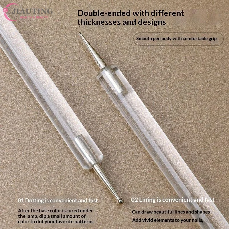 5Pcs Dual-ended Nail Art Dotting Pen Different Tips Rhinestone Picker Dotting Pen Nail Liner Dotting Tools For DIY Decoration